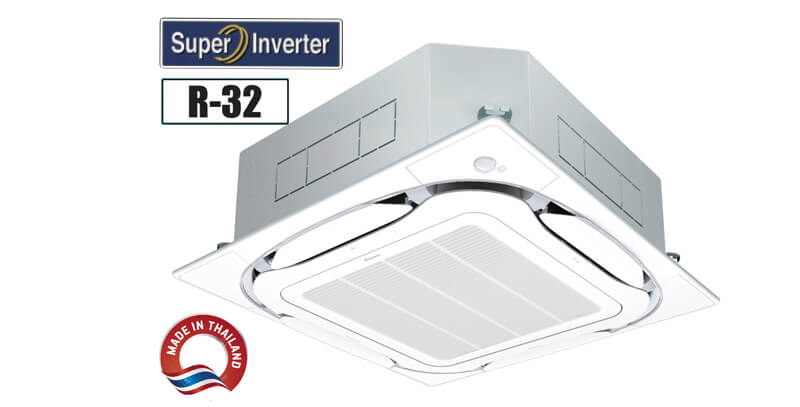 Điều Hòa Âm Trần Cassette Daikin Inverter 1 Chiều 34.100BTU (FCF100CVM/RZF100CVM) Điều Khiển Dây (BRC1E63+BYCQ125EAF)