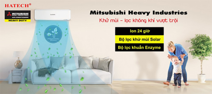 Điều hòa treo tường Mitsubishi Heavy Inverter 1 chiều 24.000 BTU (SRK/SRC24YXP-W5)