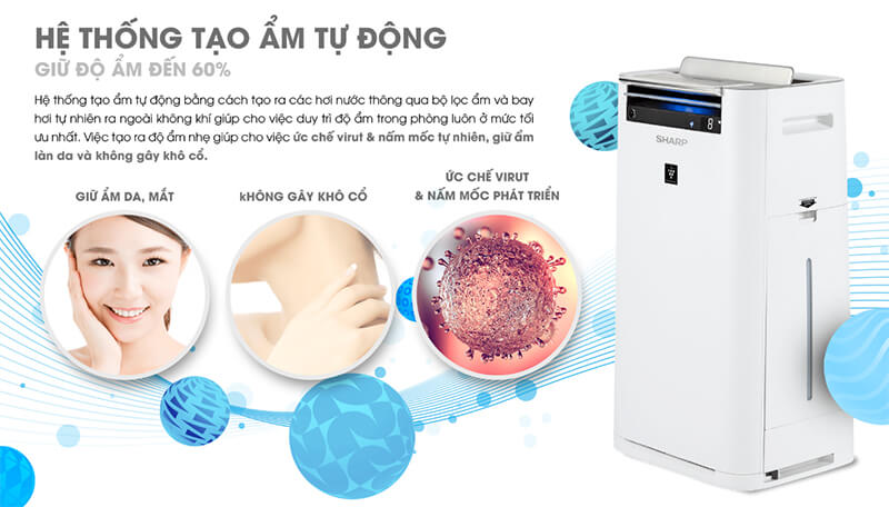 Máy lọc không khí Sharp KC-G60EV-W (tạo ẩm) tốt nhất