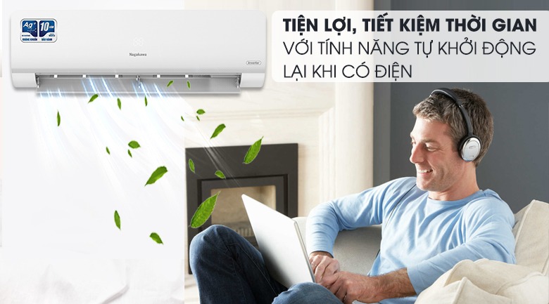 Điều hòa treo tường Nagakawa inverter 1 chiều 22.500 BTU (NIS-C24R2H10)