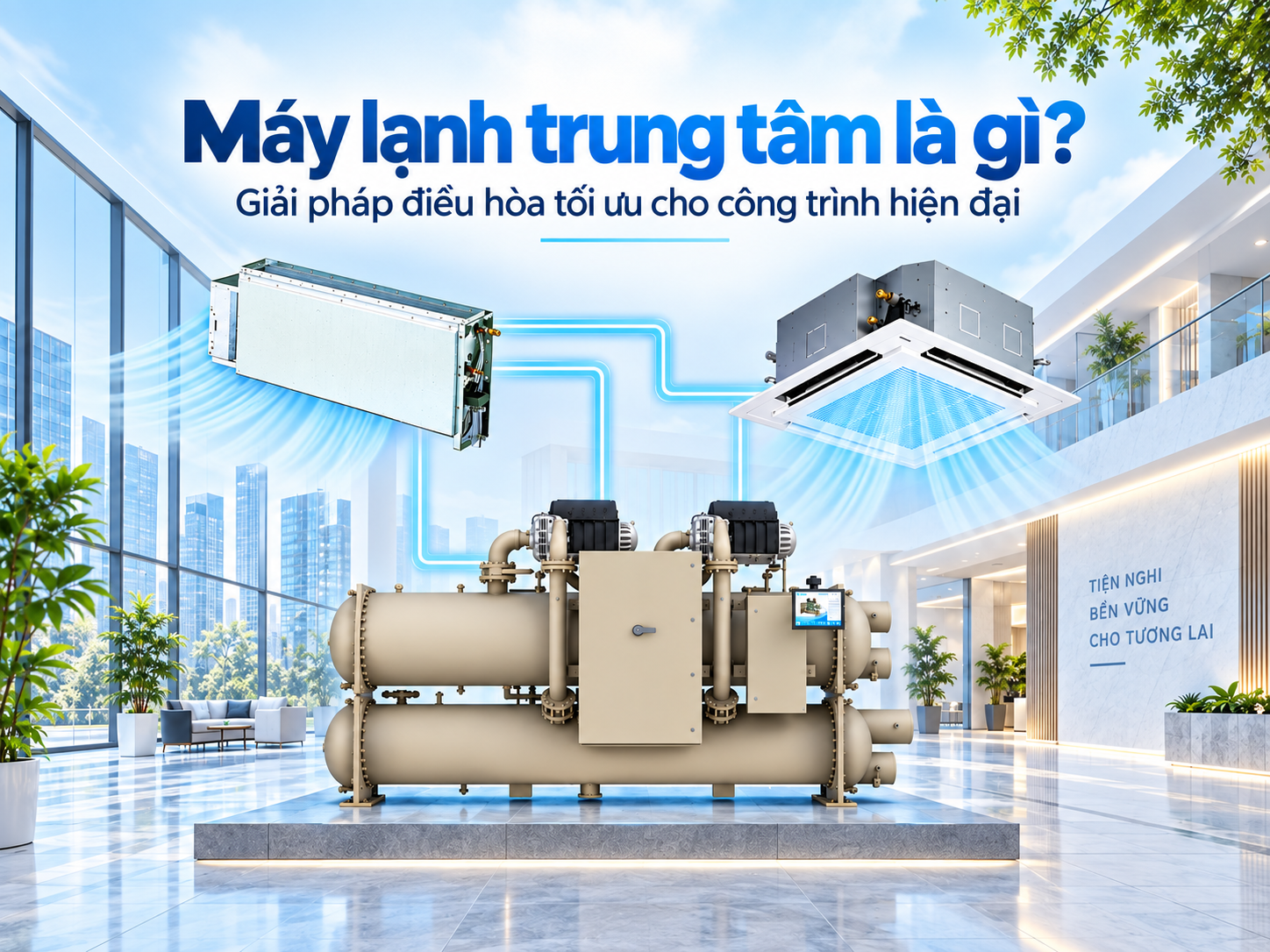 Máy lạnh trung tâm là gì? Giải pháp điều hòa tối ưu cho công trình hiện đại