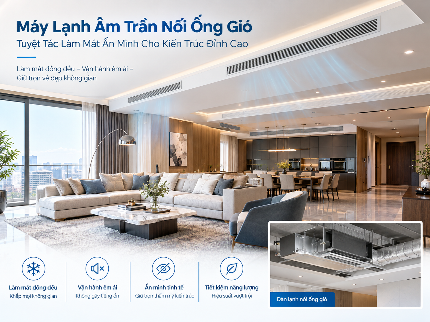 Máy Lạnh Âm Trần Nối Ống Gió: Tuyệt Tác Làm Mát Ẩn Mình Cho Kiến Trúc Đỉnh Cao