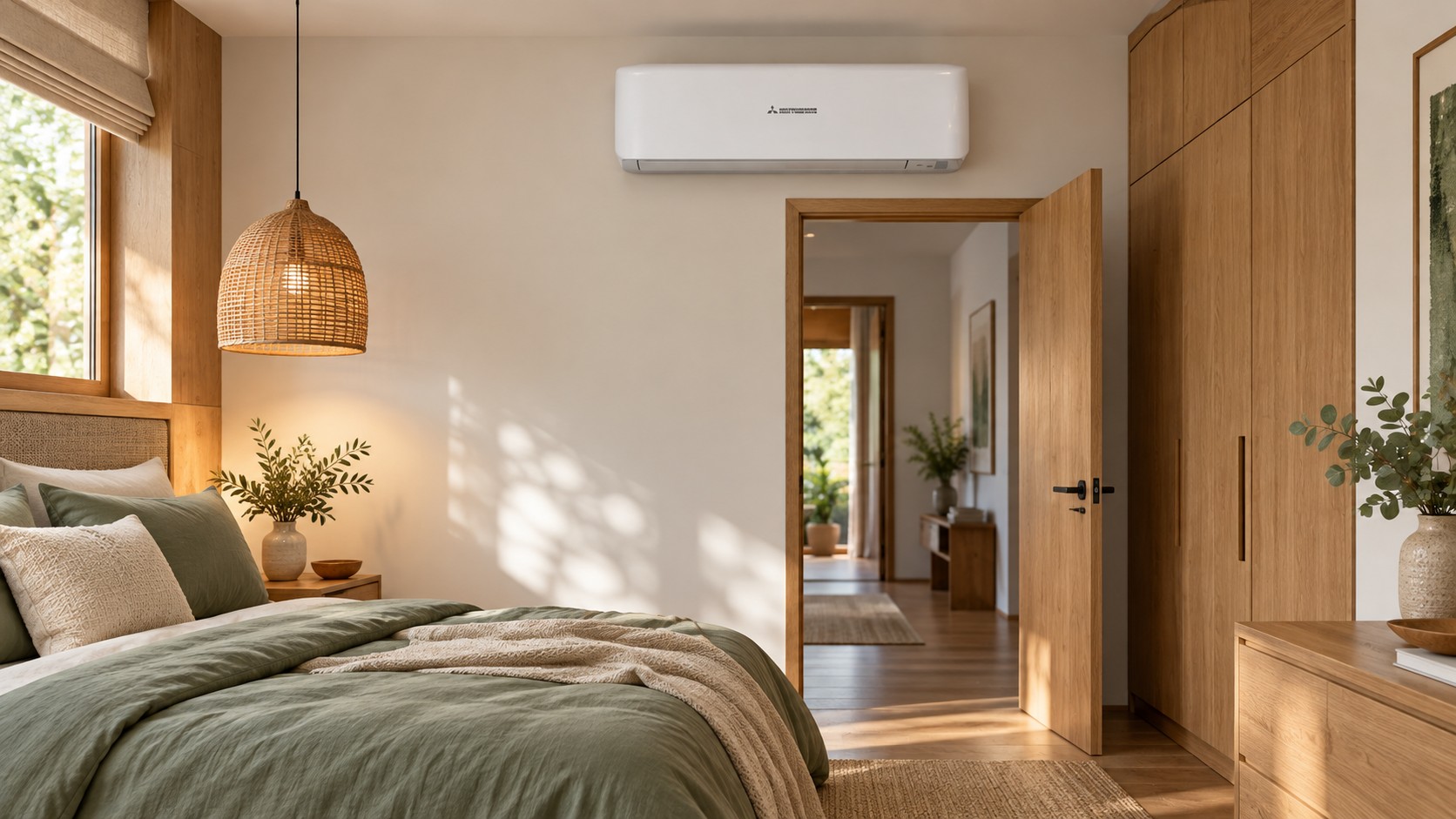 Gợi ý bố trí dàn lạnh treo tường trong không gian hoàn thiện.
