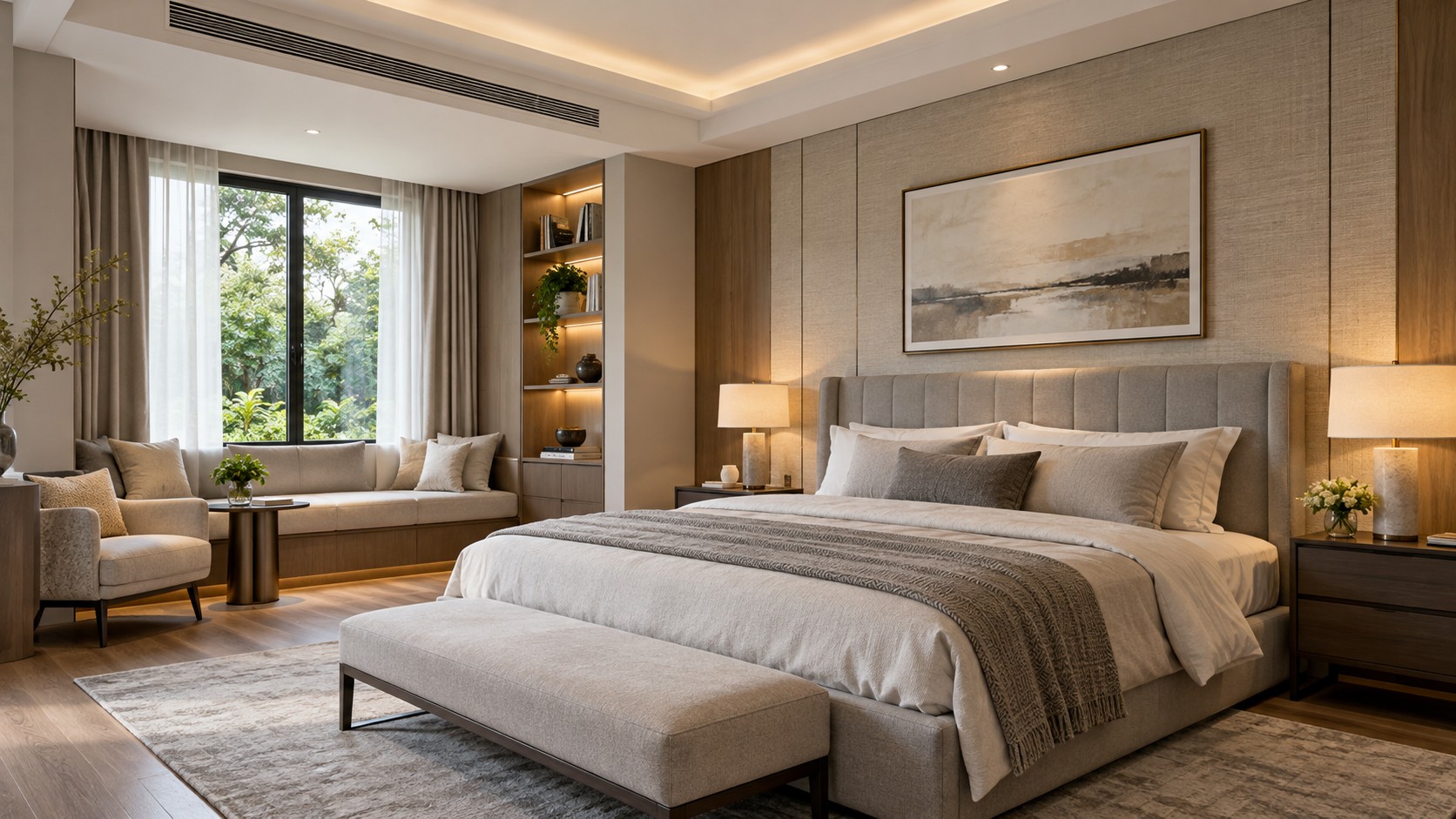 Gợi ý bố trí thiết bị và cửa gió trong không gian hoàn thiện.