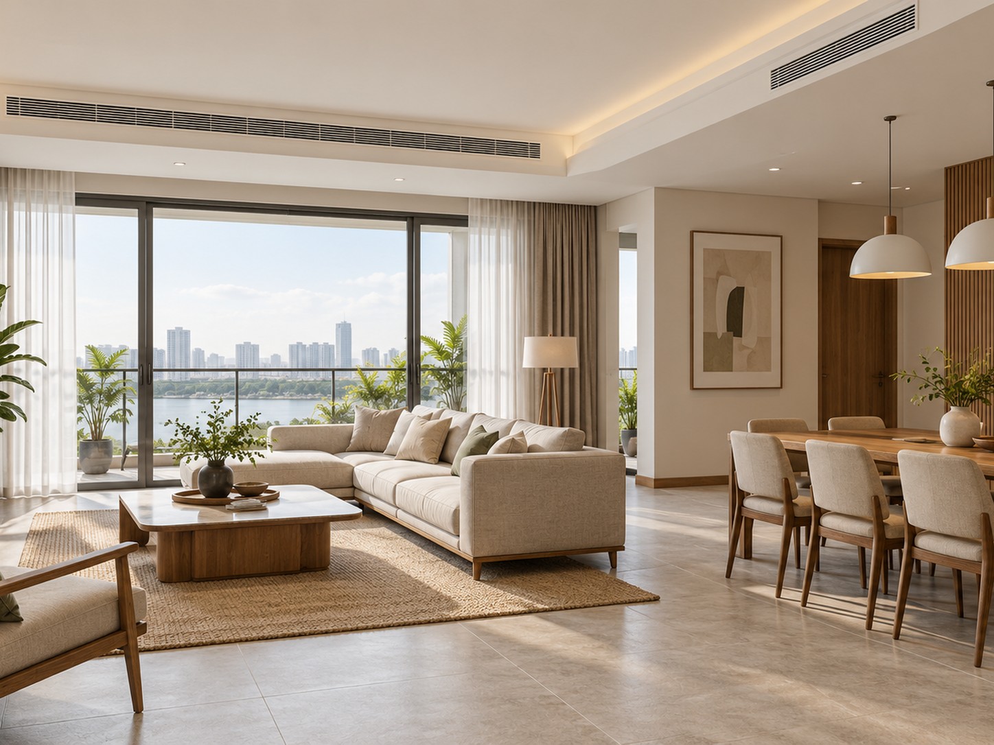 Điều hòa giấu trần nối ống gió: Phối hợp nội thất từ thiết kế đến hoàn thiện