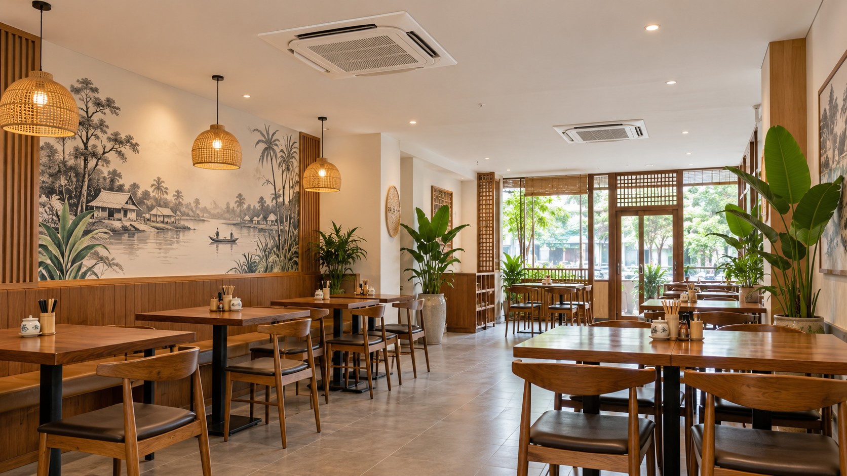 Gợi ý phân bố dàn lạnh âm trần trong không gian kinh doanh.