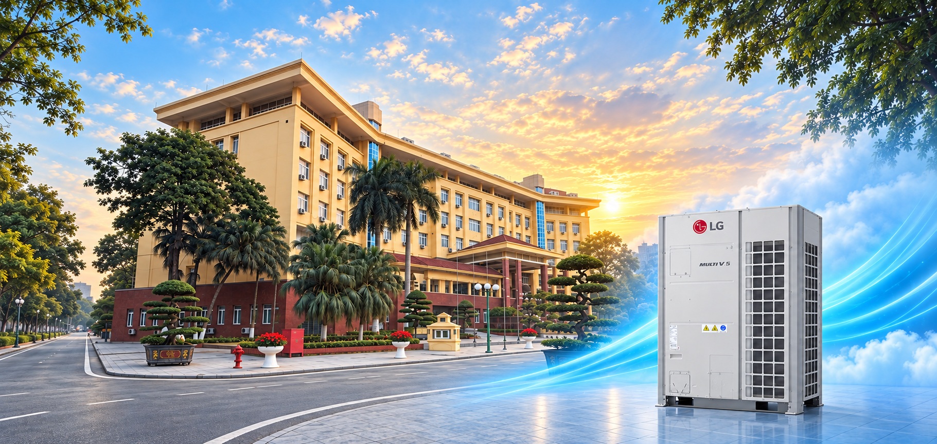 Dự án điều hòa Học viện Quốc Phòng – Thiết bị LG Multi V 5