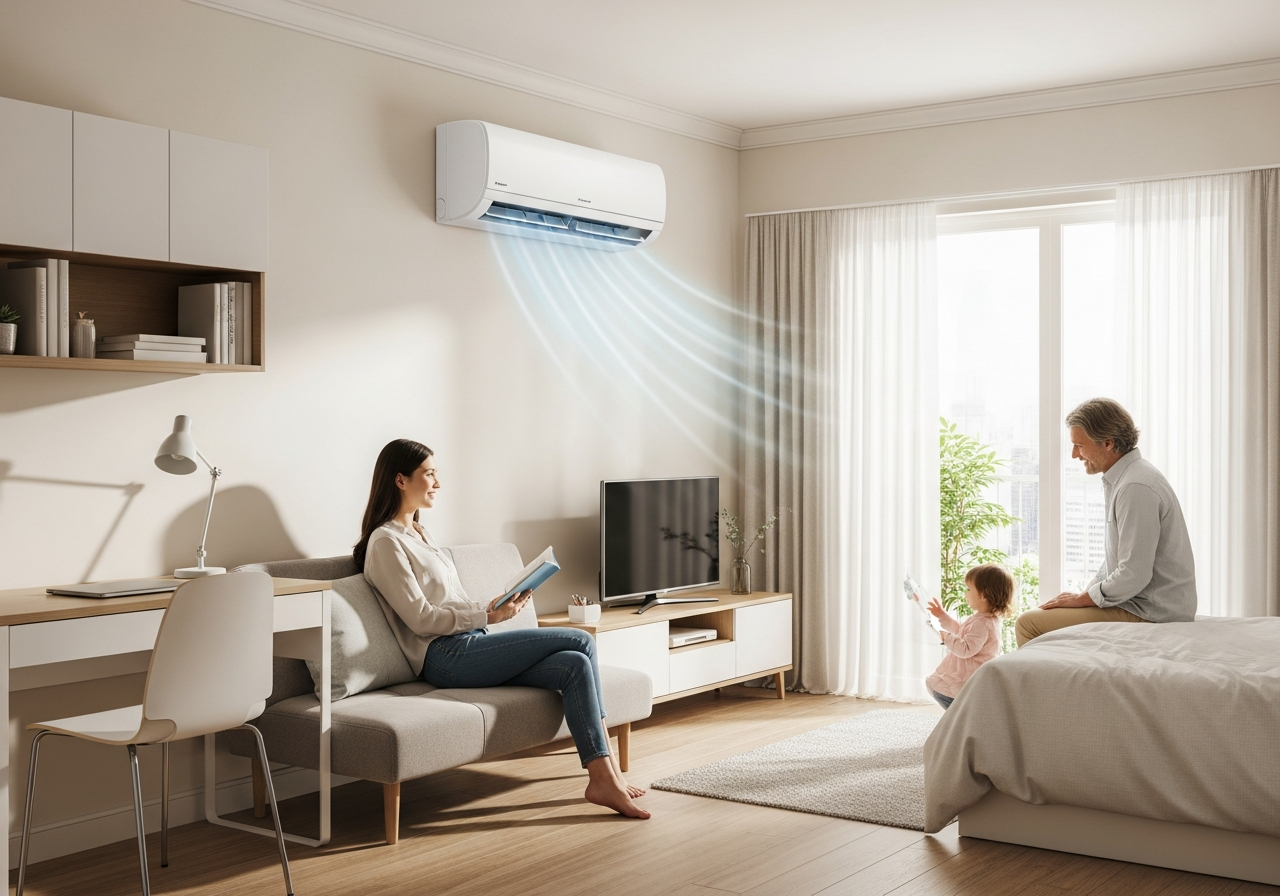 Điều hòa treo tường cho hộ gia đình nhỏ: Tối ưu diện tích, tiết kiệm chi phí, làm lạnh nhanh