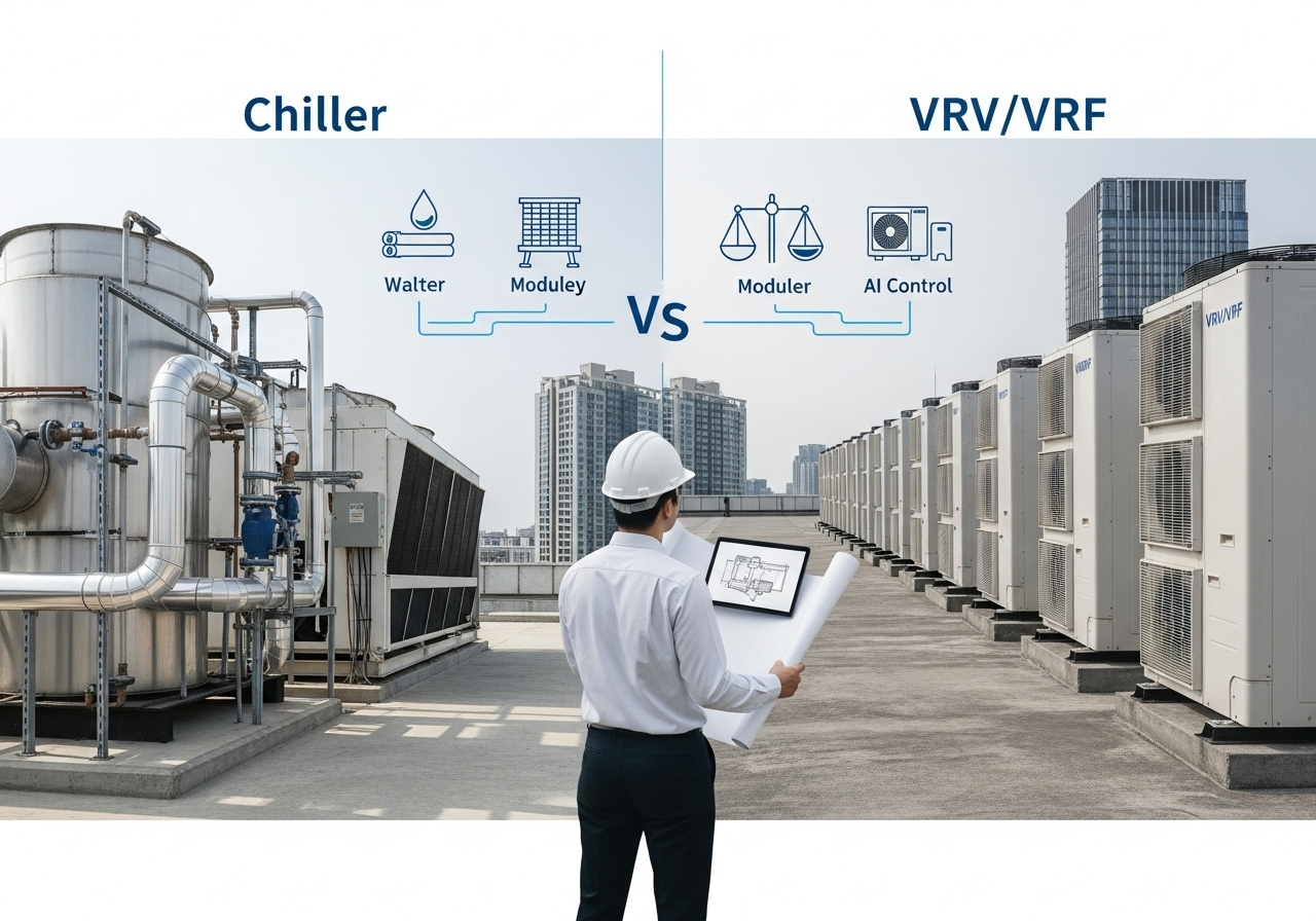 So Sánh Điều Hòa Trung Tâm Chiller và VRV/VRF: Giải Pháp Nào Tối Ưu Cho Dự Án Quy Mô Lớn?